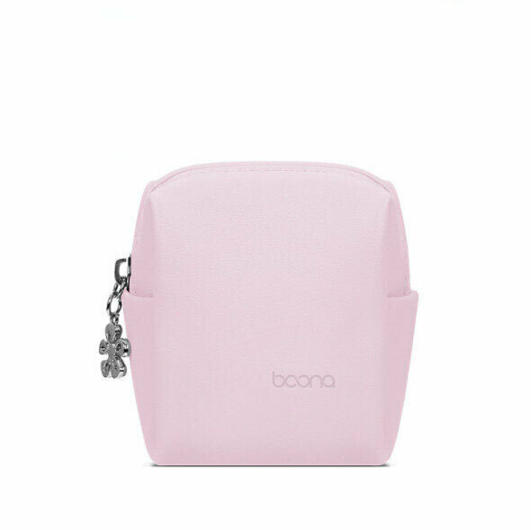 Leather mini portable multi-function digital storage bag, Bluetooth headset charging cable, U disk key protection bag (zipper - taro purple)