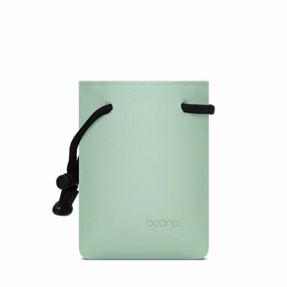 Leather Mini Portable Multi-function Digital Storage BagBluetooth Headset Charging CableU Disk Key Protection Bag (Drawstring - Mint Green)