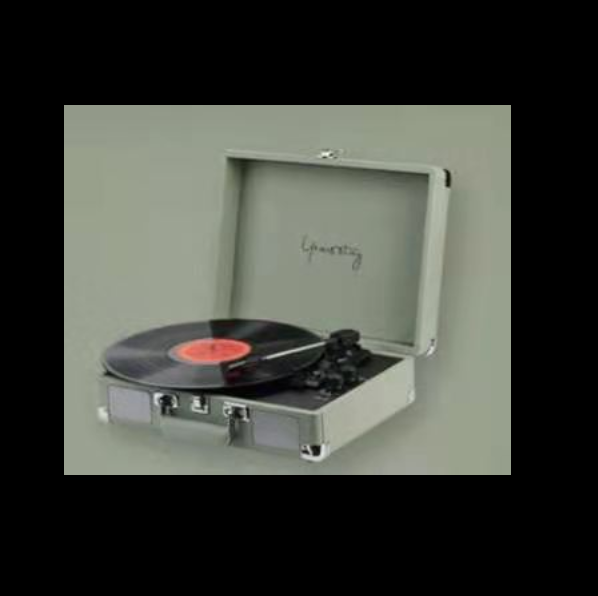 Portable Bluetooth vinyl record player (matcha green)
