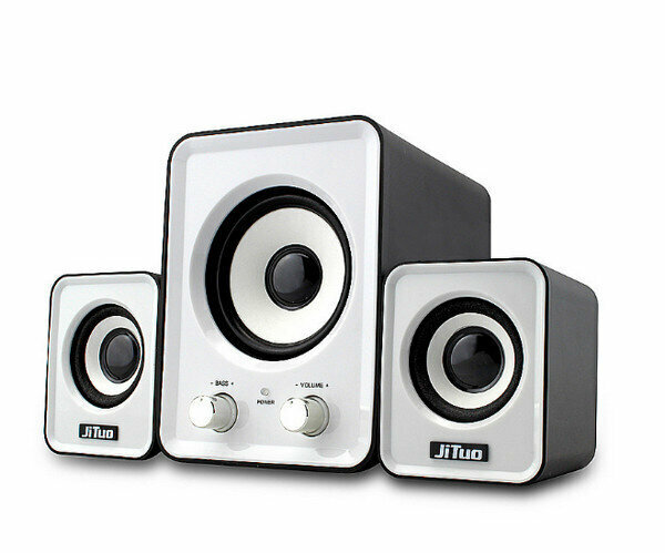 Computer Mini Subwoofer-2.1 Combo Speaker USB-JT2805 Silver Gray