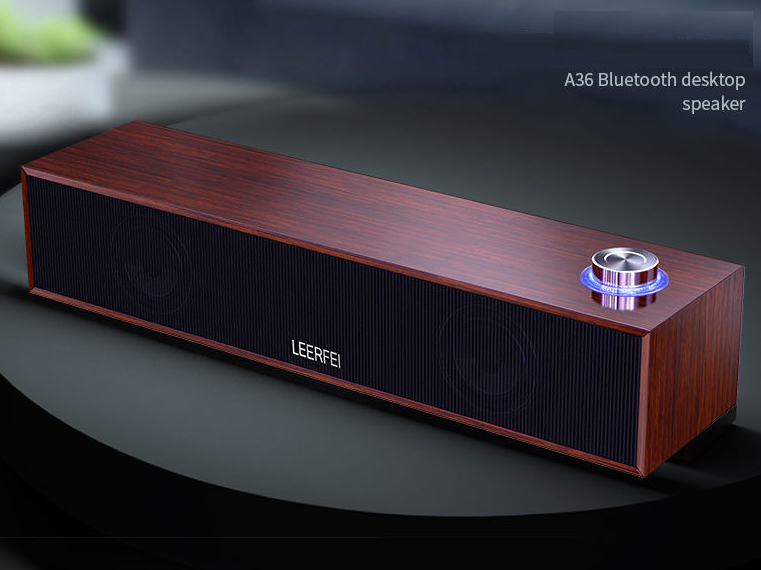 Multimedia computer desktop long single wooden speaker (350MC wireless (Bluetooth version))