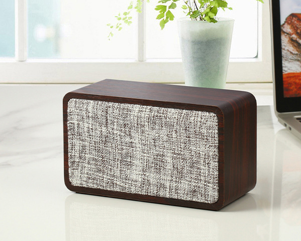 Fabric wireless wood bluetooth speaker walnut wood grain (export version)