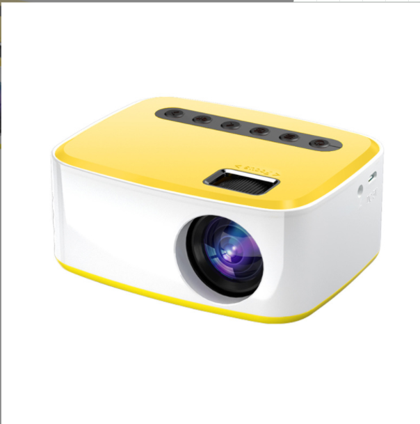 T20 Mini Wireless Mobile Phone Projector Home LED Small Portable Projector 1080P HD Projection (Yellow & White - Mobile Phone Same Screen Version (Can Connect Android, Apple/iPad))