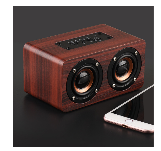 Wooden bluetooth mini portable small speaker mahogany grain (export version) drip sound