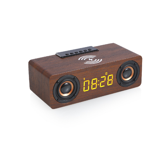 Portable Bluetooth Speaker Multi-function Mobile Phone Wireless Charging Dark Brown (English Version)