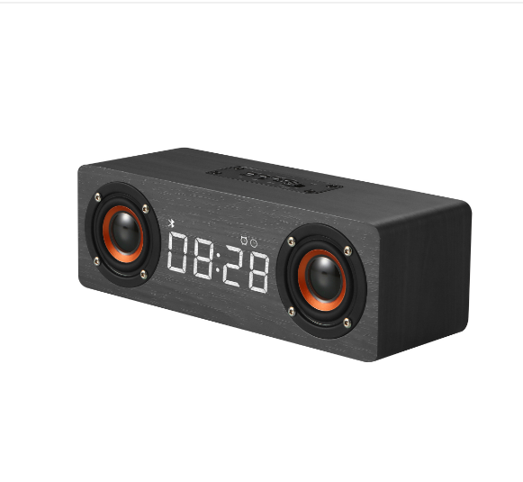Portable Wood Bluetooth Multimedia Speaker Wood Grain Gray (English Version)