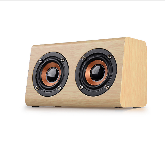Portable Wireless Wooden Bluetooth Small Speaker Yellow Wood Grain (English Export Version)
