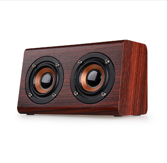 Portable Wireless Wood Bluetooth Small Speaker Mahogany Grain (English Export Version)