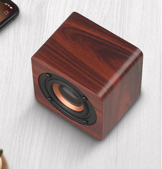 Portable Wooden Mini Wireless Bluetooth Speaker (Mahogany Grain)