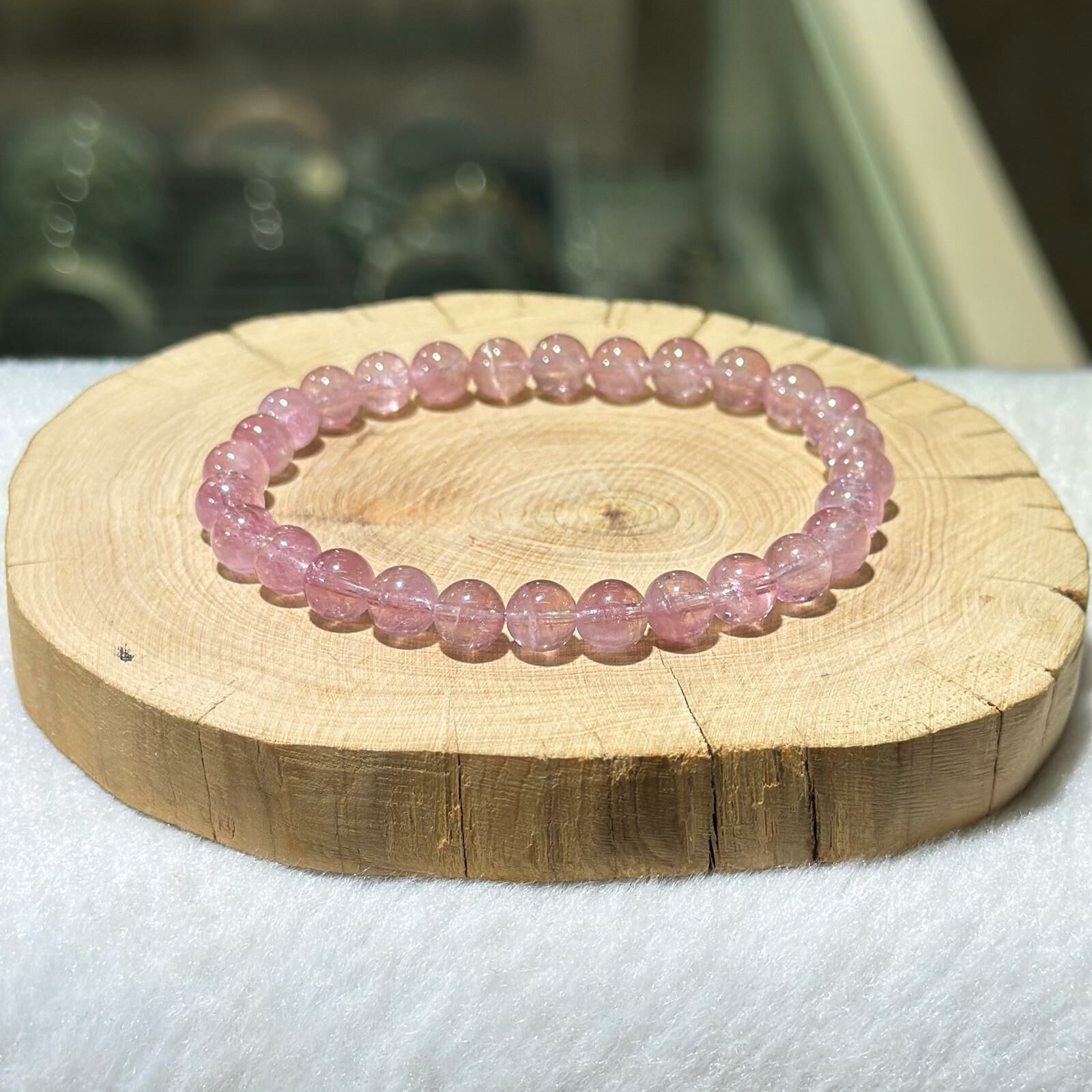 高品✨粉紅碧璽手串 6.5 mm +/-