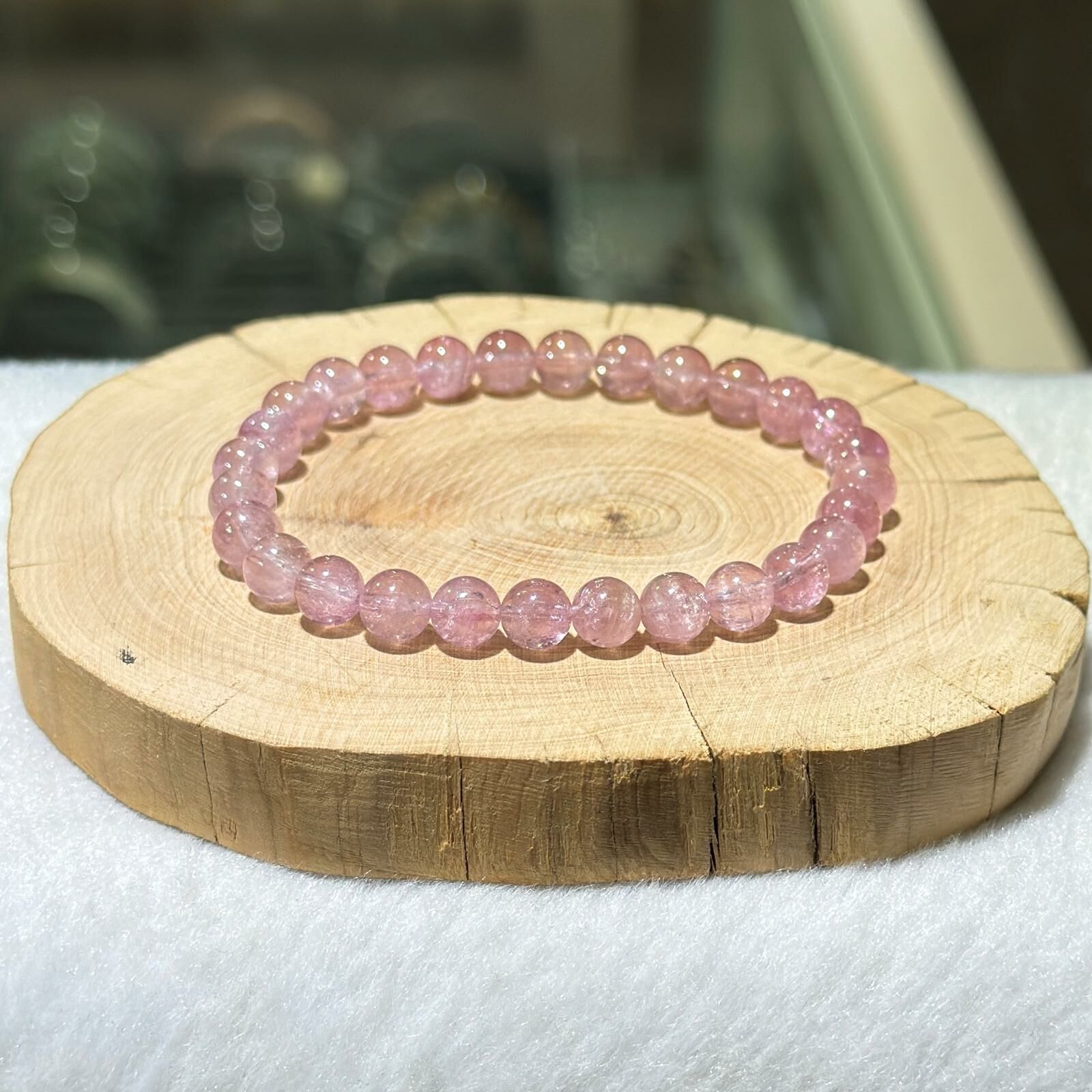 高品✨粉紅碧璽手串 6.5 mm +/-