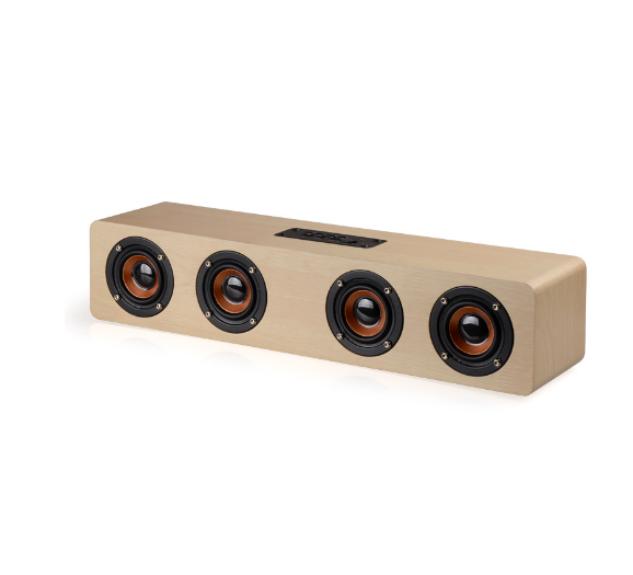 Wooden smart home computer mobile phone wireless bluetooth speaker yellow wood grain (export version) drip sound