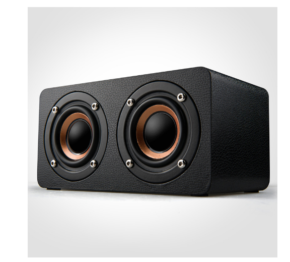 Portable Wireless Wooden Mini Speaker Mobile Phone Home Bluetooth Speaker Black (English Version)