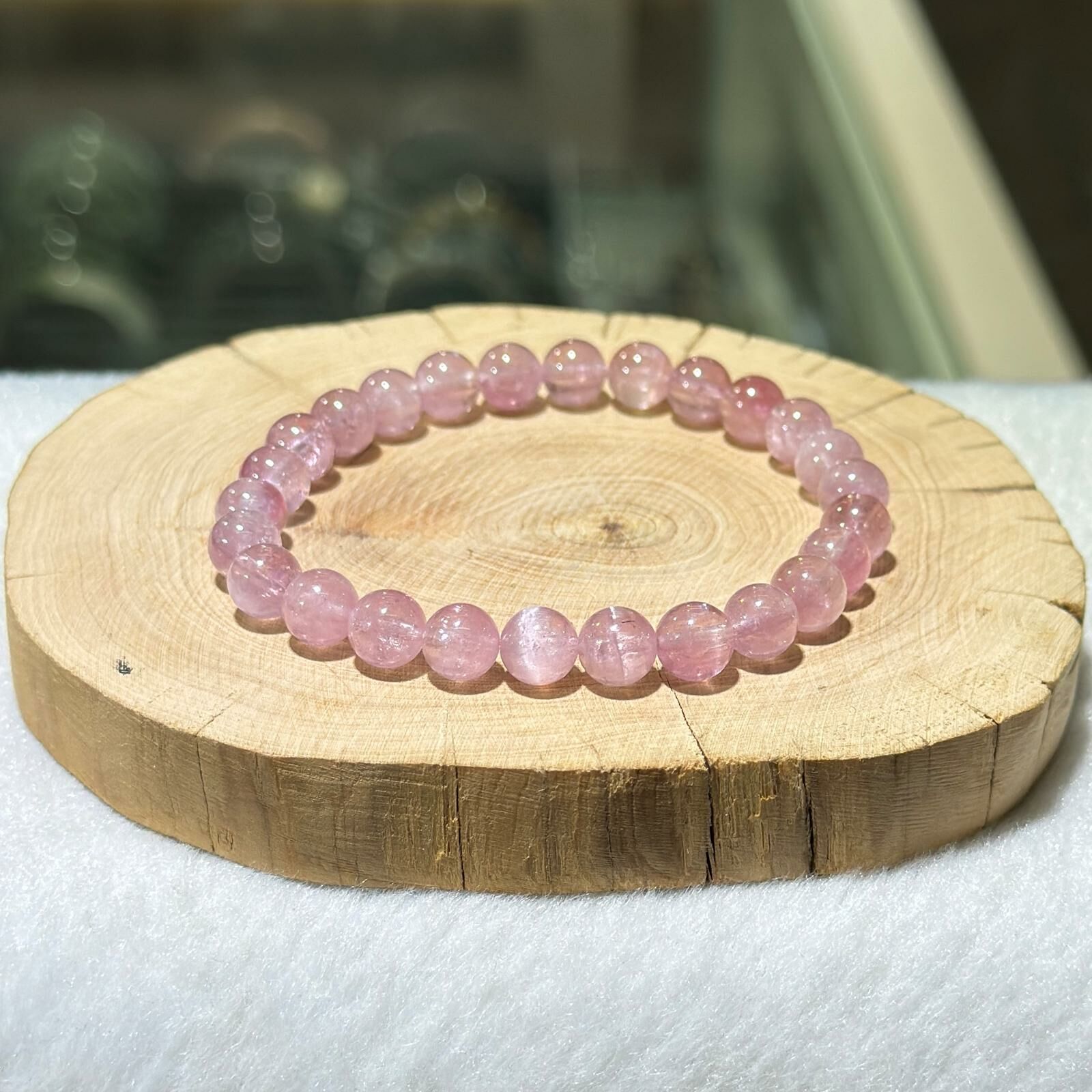 高品✨粉紅碧璽手串 7 mm +/-