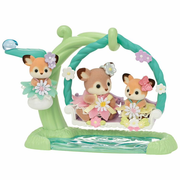 Sylvanian Families 森林家族 - 小鹿姐姐 與 兩小鹿寶寶 湖邊盪鞦韆套裝