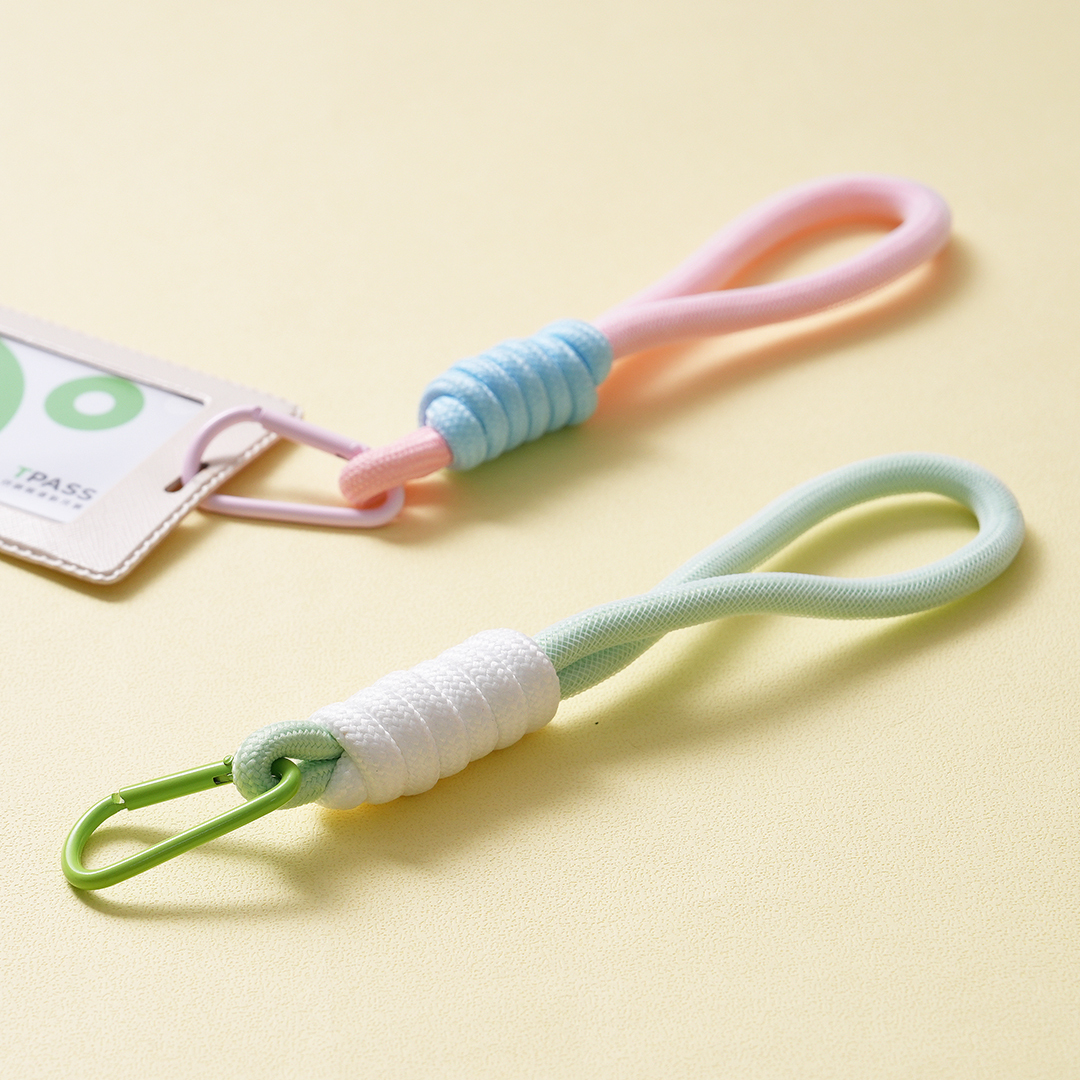 繩索鑰匙圈/綠、粉