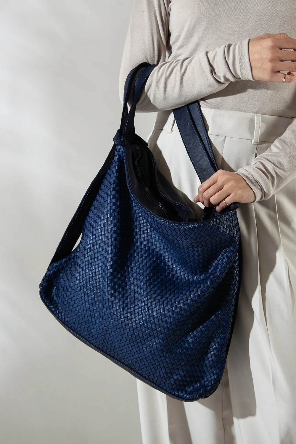 Doppia Woven 編織兩用包 深藍