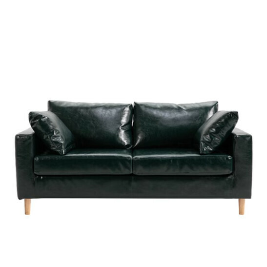 Popular fabric sofa [dark green waxed leather] (double 125cm)