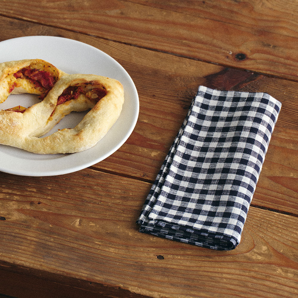 fog - 亞麻餐巾 / 海軍藍白嘉頓格