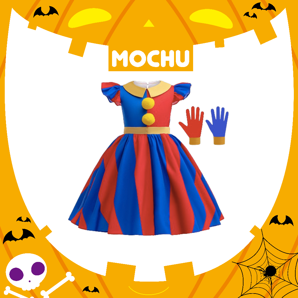 (140cm現貨)紅藍小丑公主造型服