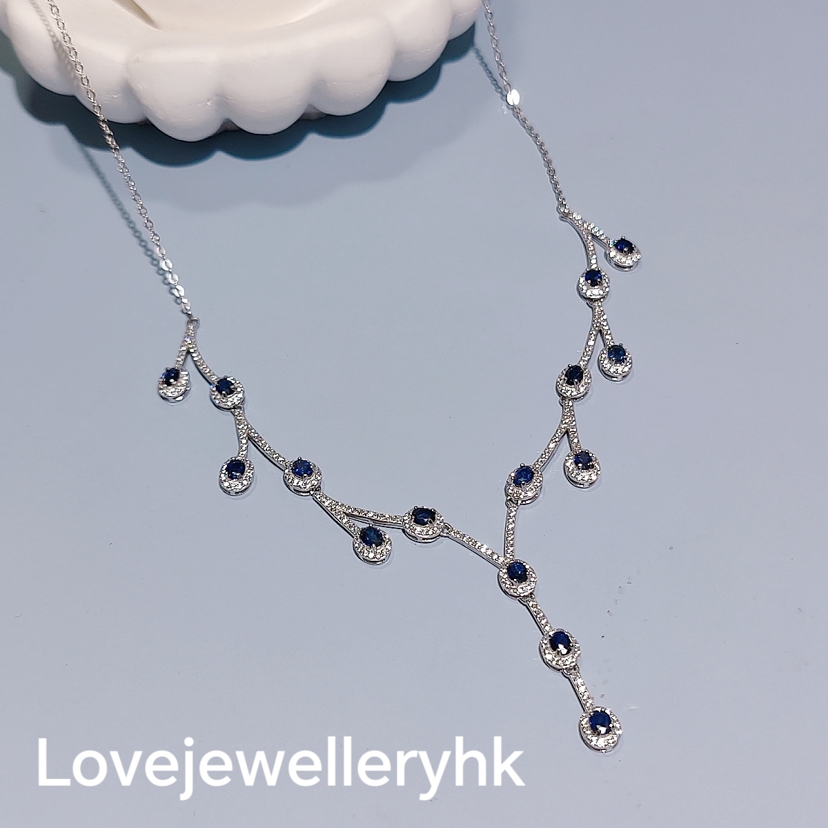 天然藍寶石頸鍊    GN006