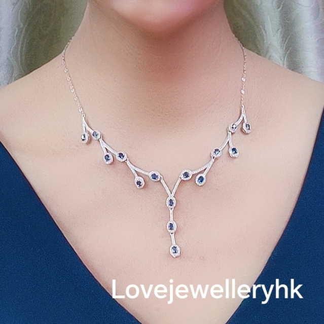天然藍寶石頸鍊    GN006