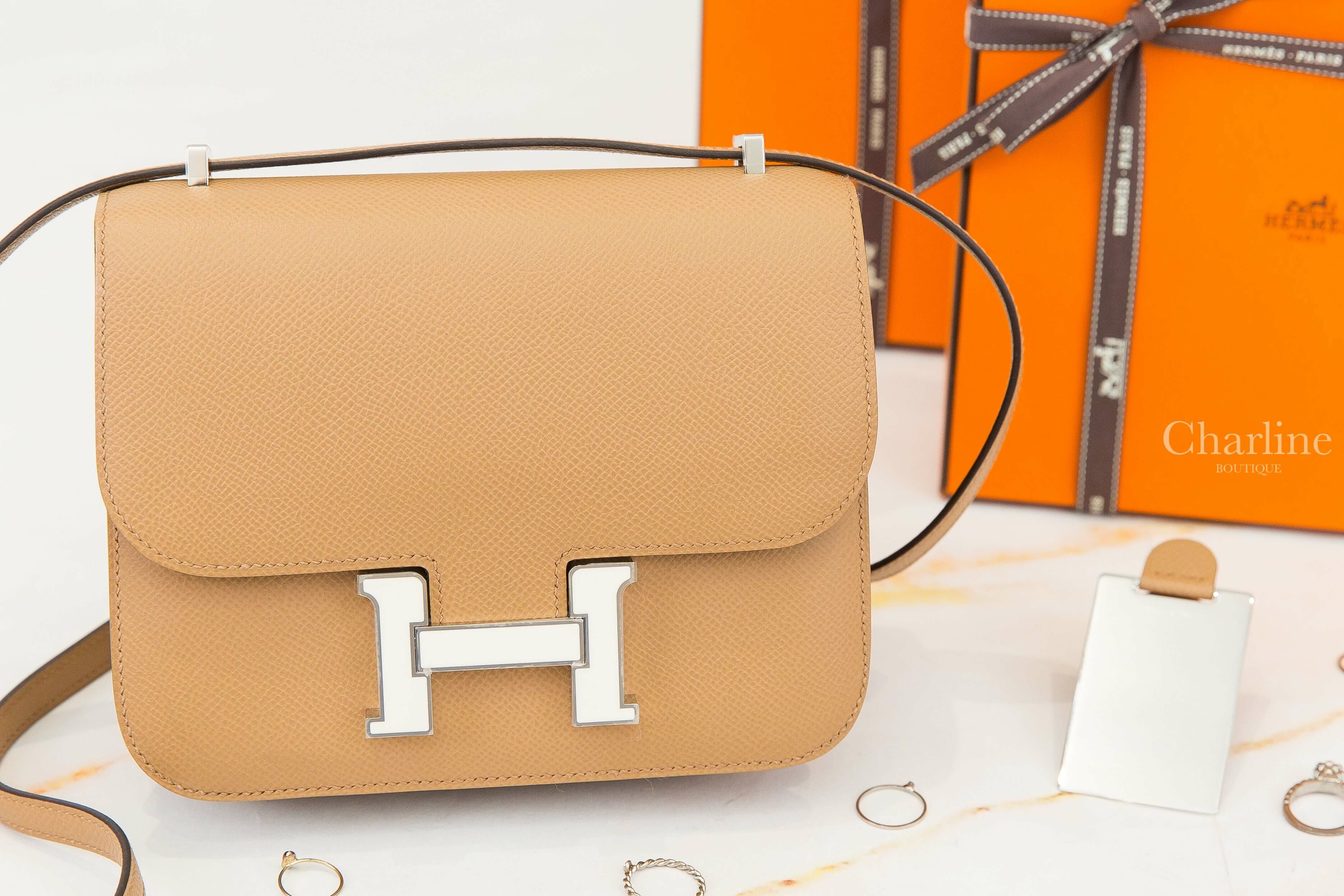 Hermès Mini Constance III 18cm 0M Chai Epsom 馬薩拉茶色珐瑯釦鏡面款-Charline Boutique 精品代購
