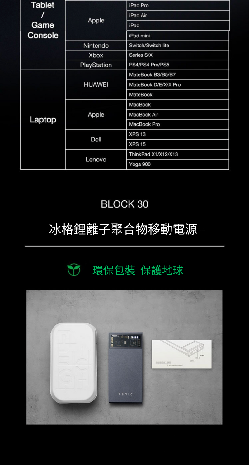 Tegic block 30 移動電源 10000mAh |尿袋 |行動電源