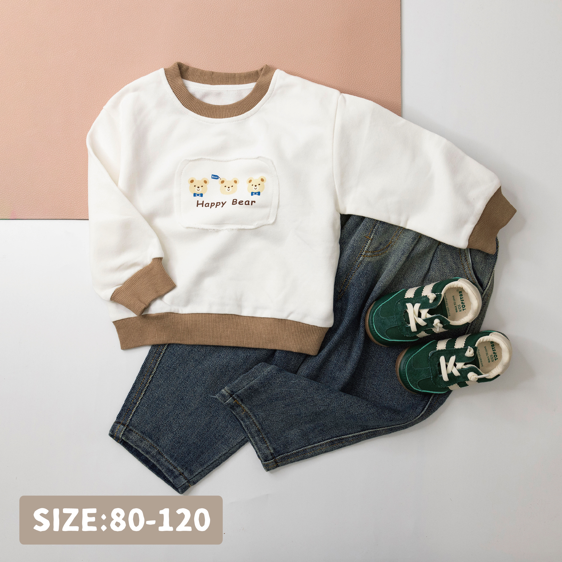 【H35838】快樂小熊拼布設計上衣