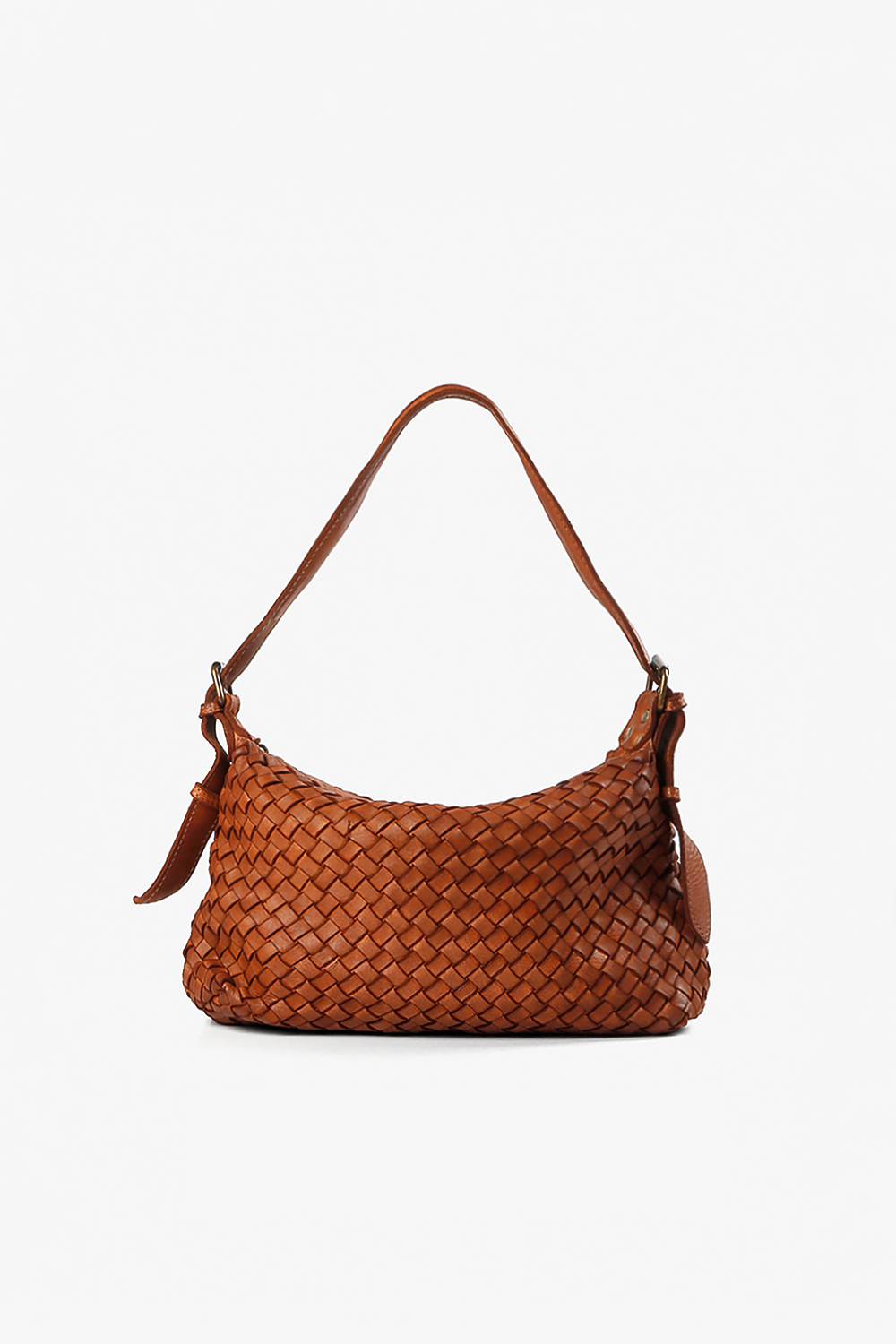 Guilia 編織付背帶小肩背包 棕色