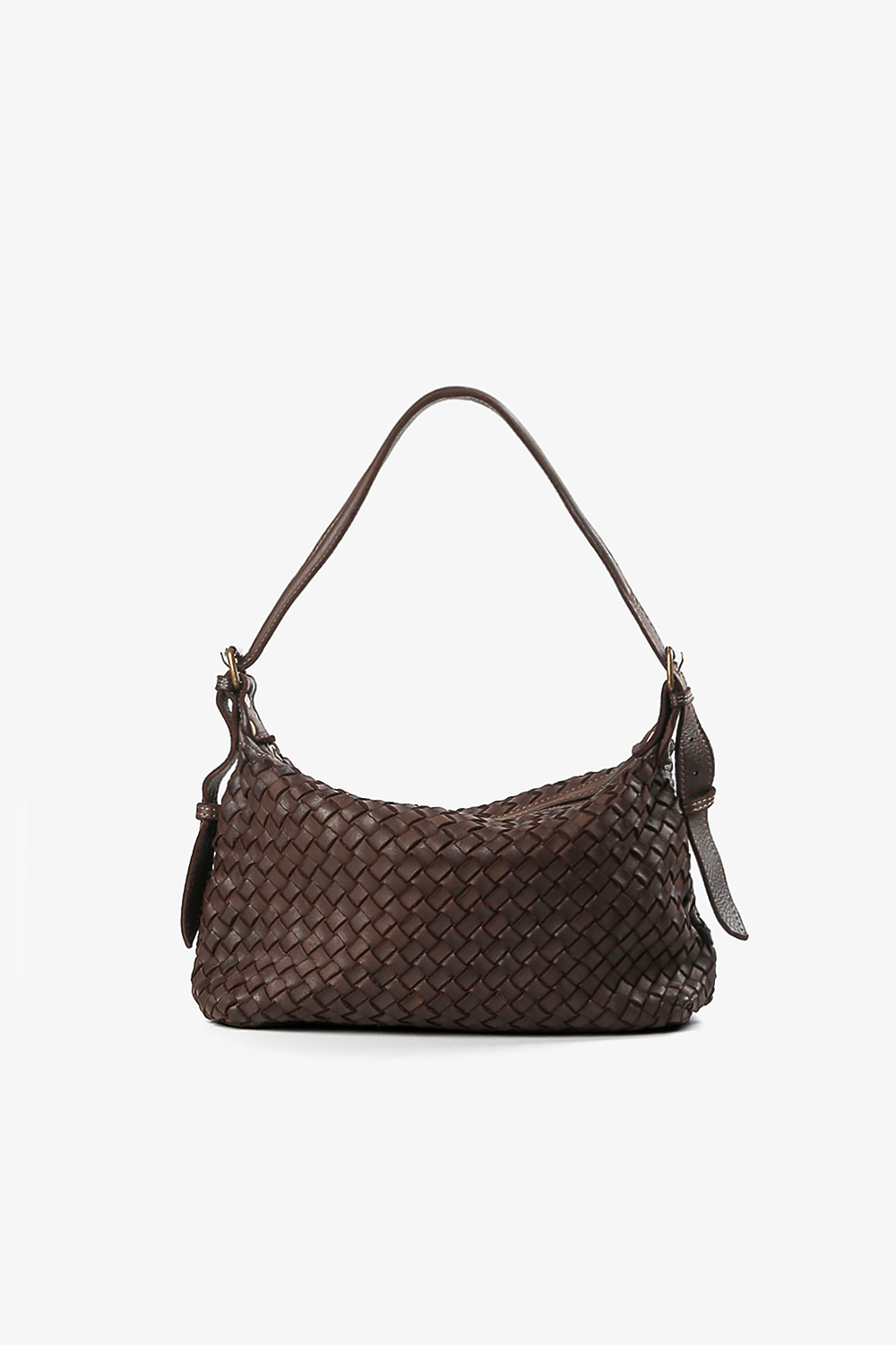 Guilia 編織付背帶小肩背包 咖啡