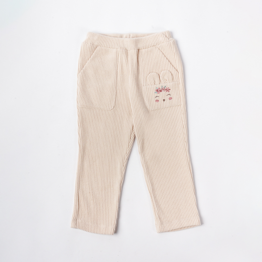 PIPPY可愛動物袋口長褲 米白