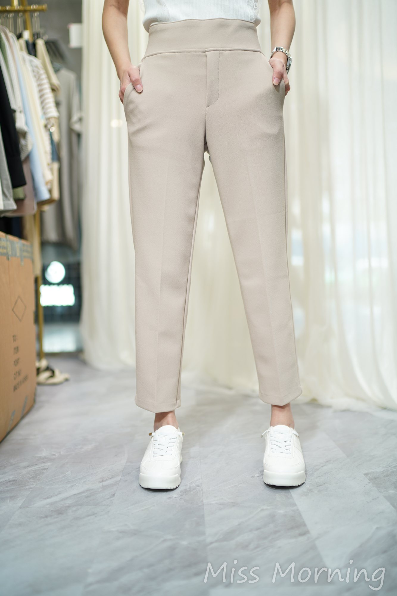 包肚腩彈彈面料顯瘦褲(33797)