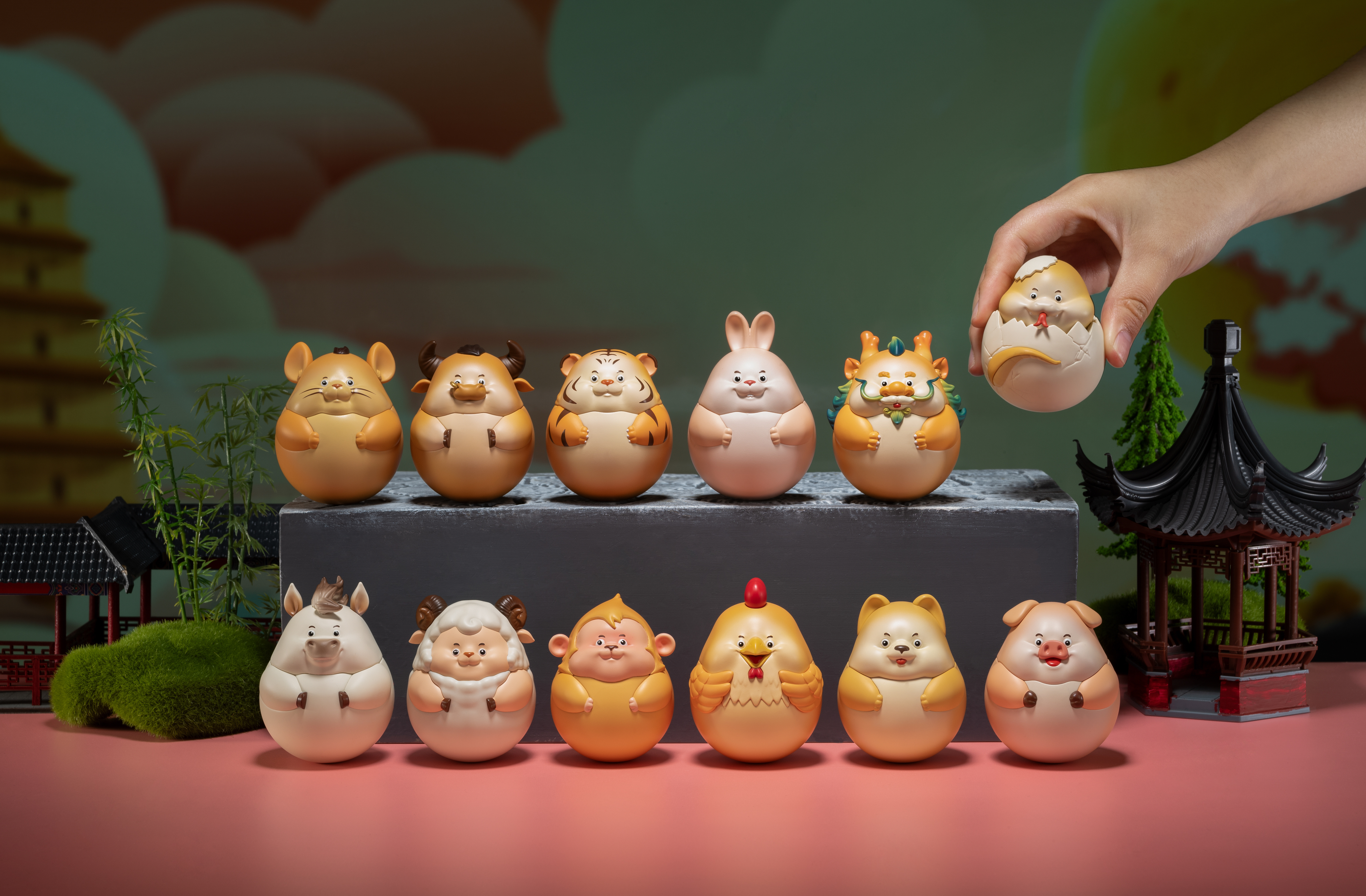 歡喜小將．十二生肖不倒翁｜套裝組合