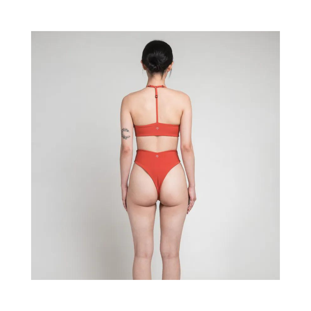 ▲TIMU  拼接高腰美臀褲 / 土耳其橘 Turkish Orange