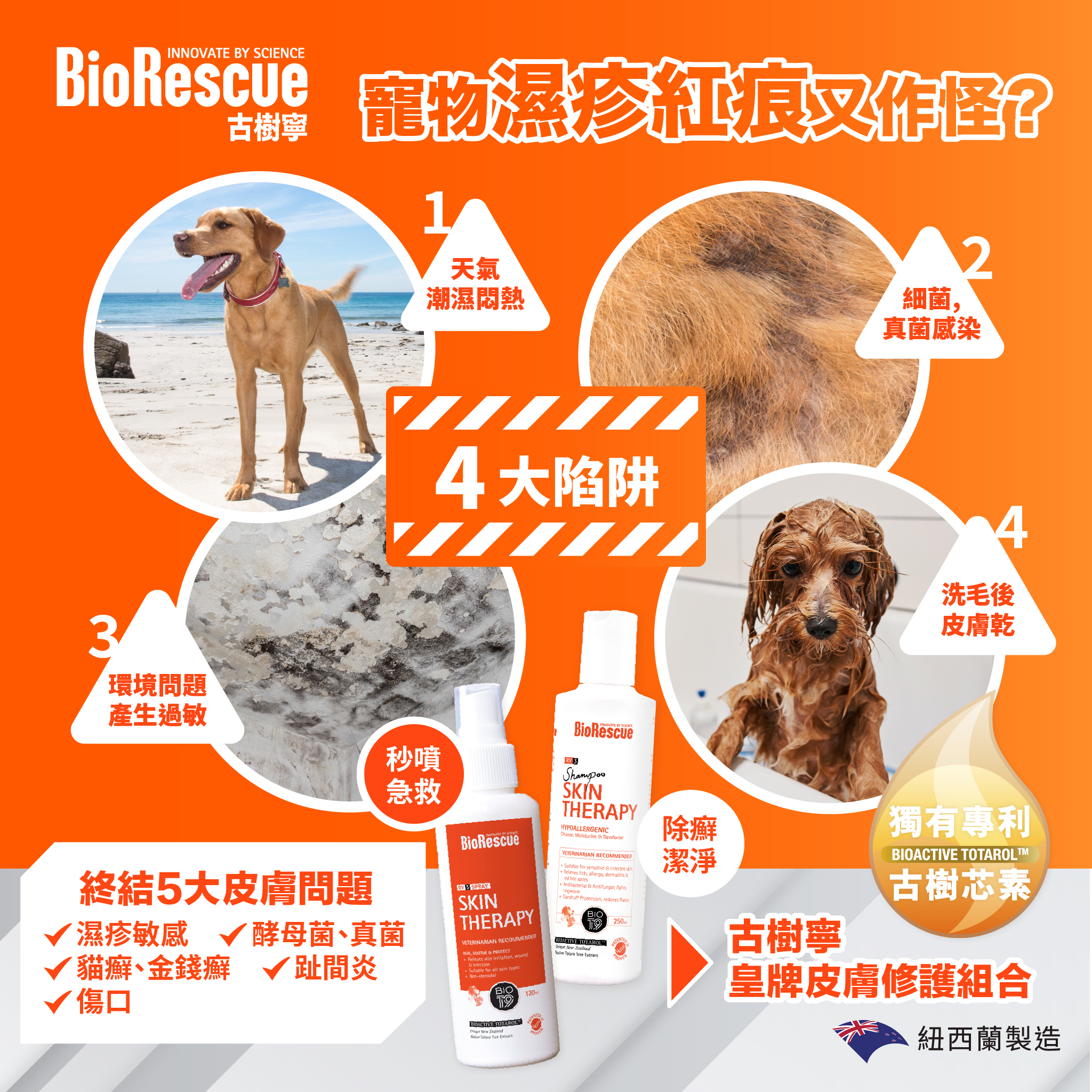 BioRescue®古樹寧RV3寵物皮膚修護洗毛液 250ml (全新升級配方)