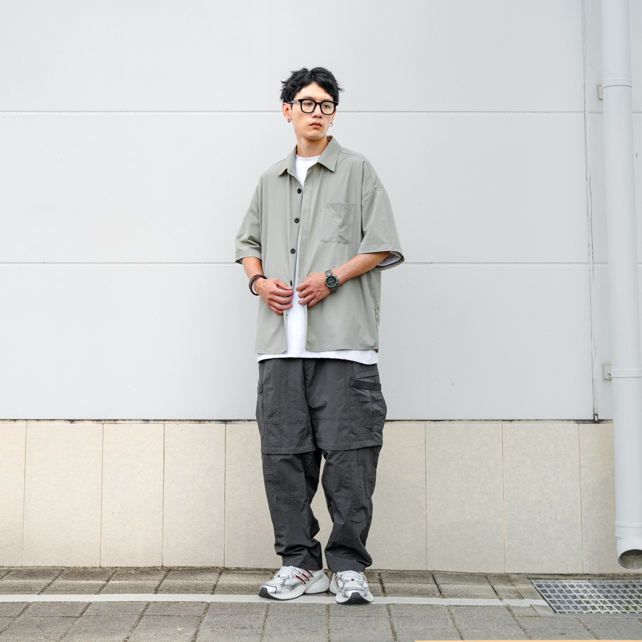 SBG 消光彈力涼爽速乾口袋短袖襯衫 SB0723