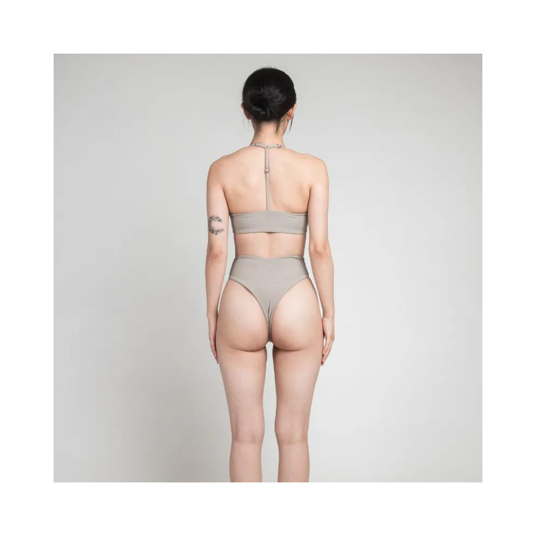 ▲TIMU  拼接高腰美臀褲 / 白堊灰 Chalk Gary