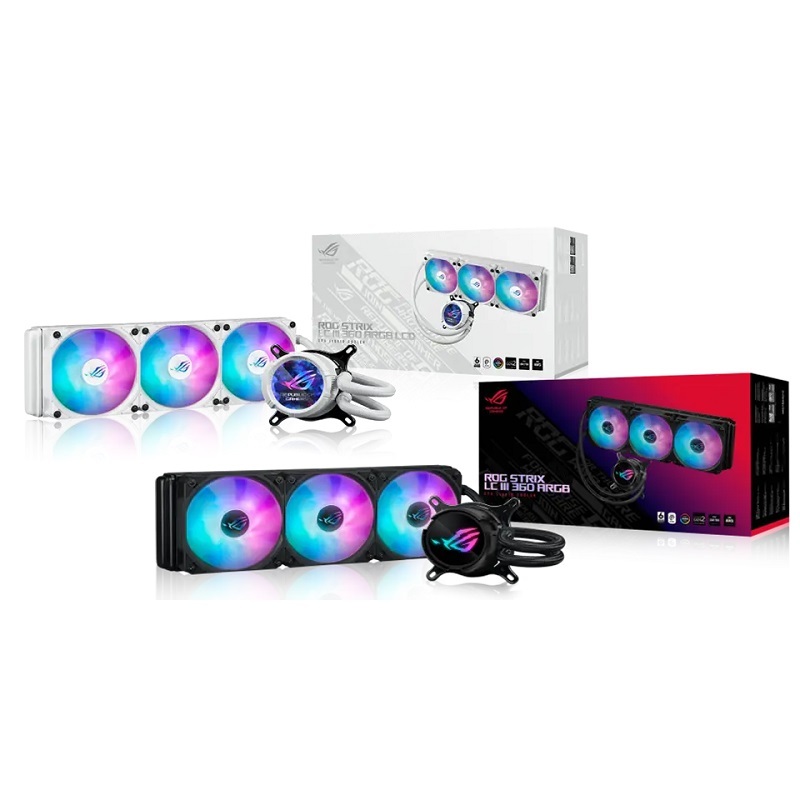 米特3C數位–ASUS 華碩 ROG STRIX LC III 360 ARGB LCD 白/黑 LCD液晶版