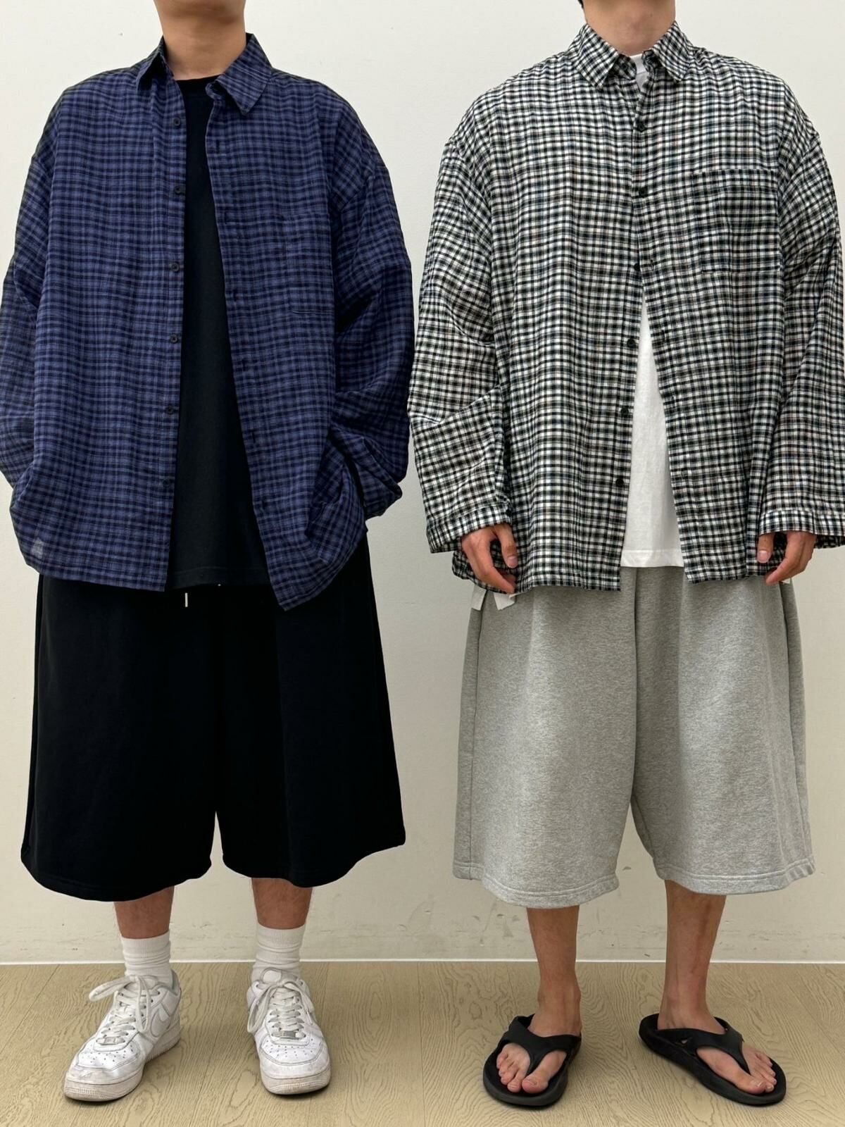 格仔長袖恤衫 GLAMOUR-031S