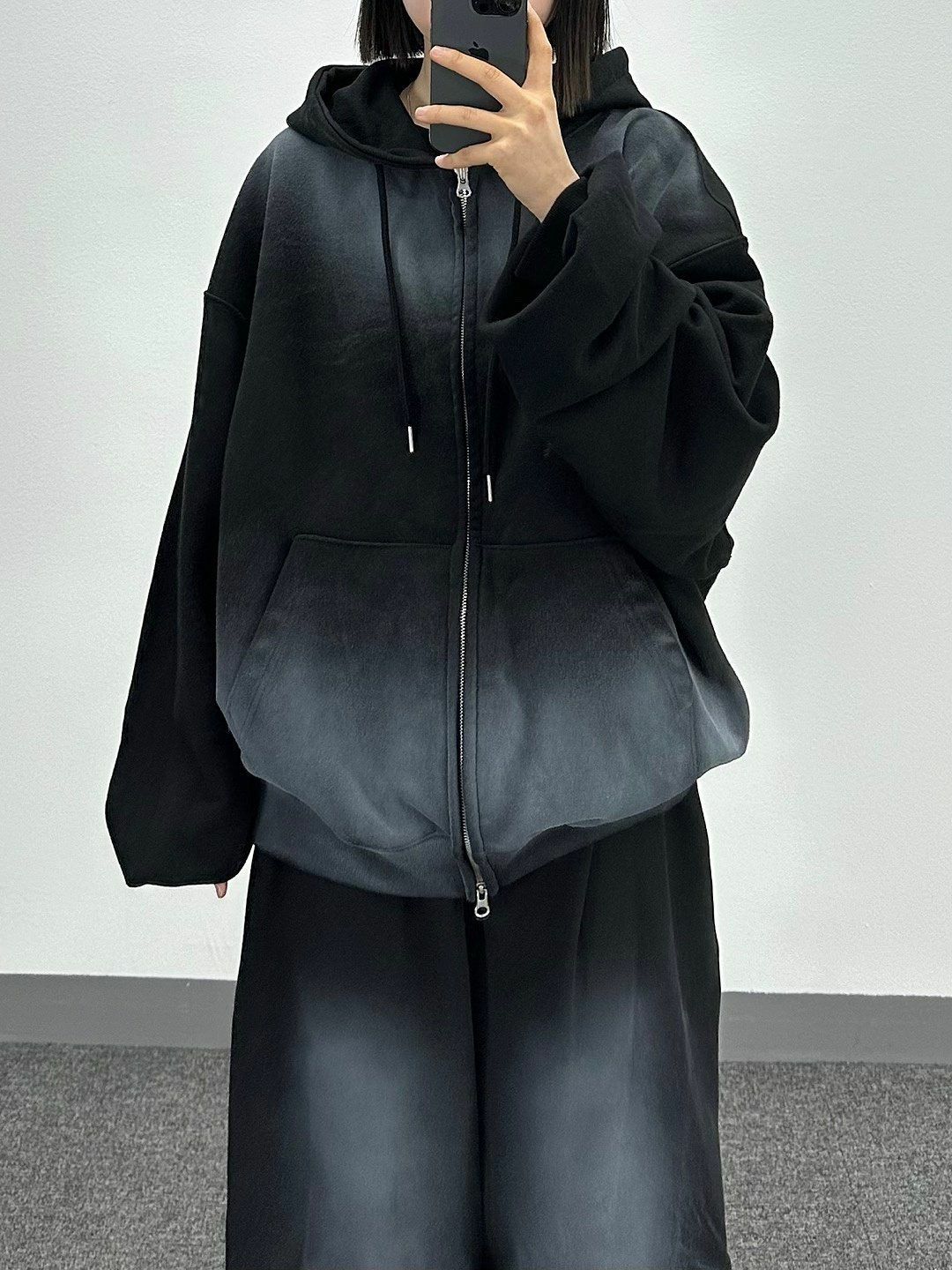 仿污連帽拉鍊外套 ALLWAYS-016JK