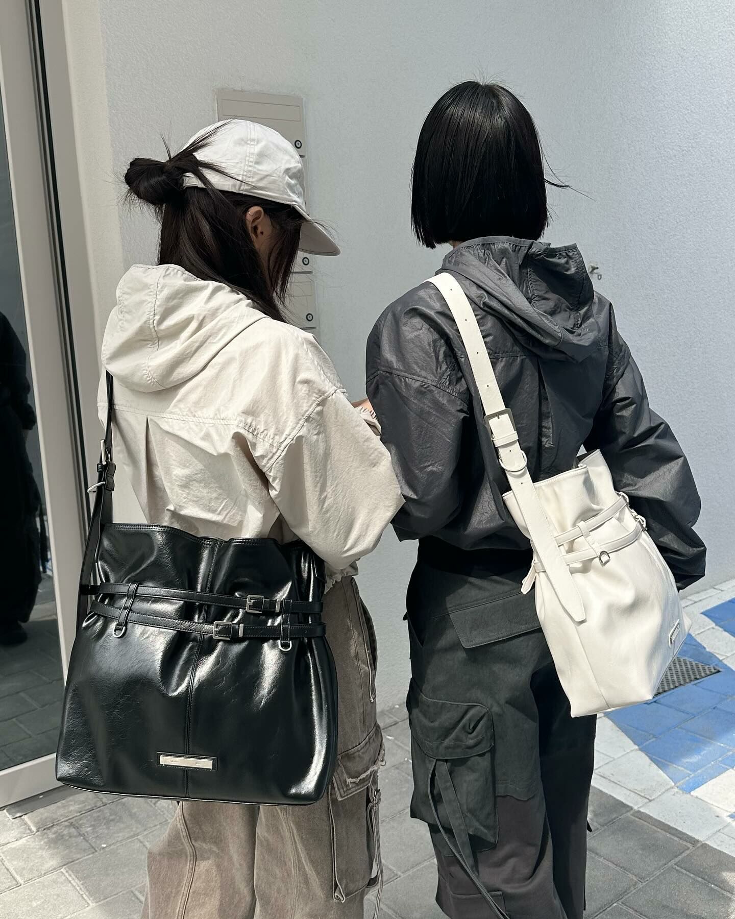 Matin Kim DOUBLE BELTED STRAP BIG BAG