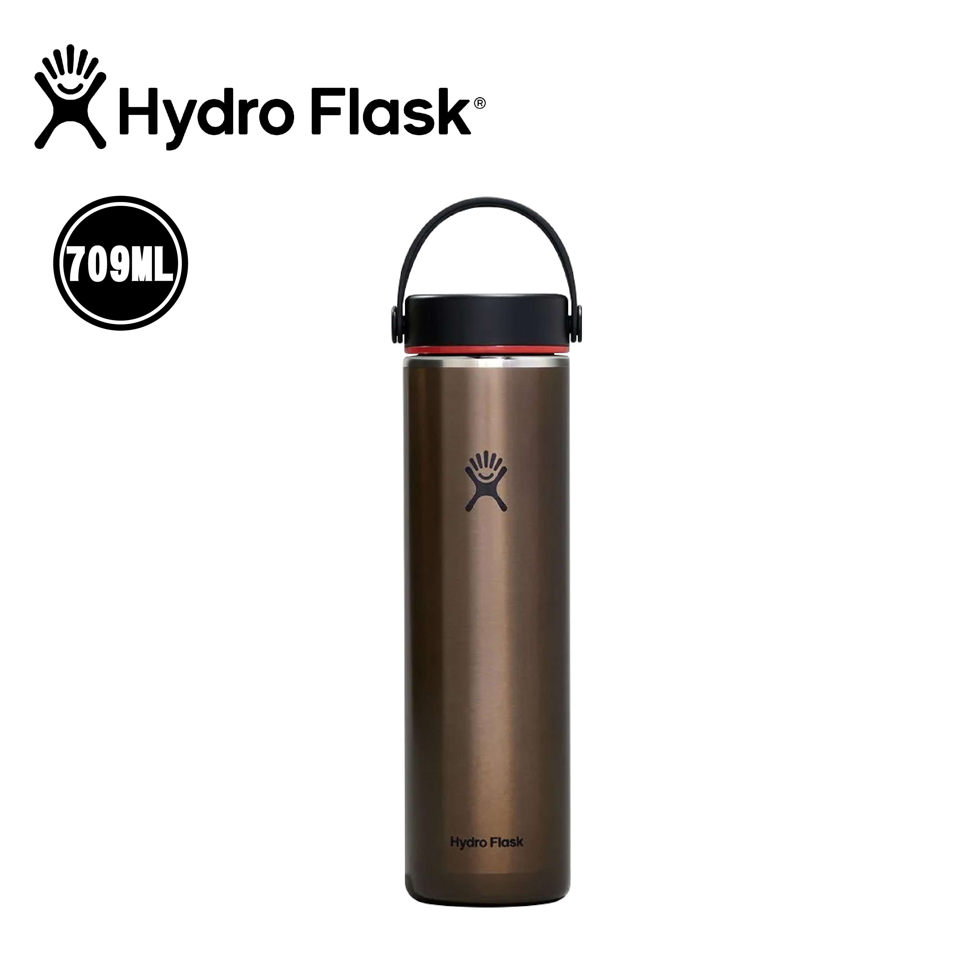 Hydro Flask 美國 24oz 寬口輕量真空保溫瓶 曜石黑色 52HF24LWB080