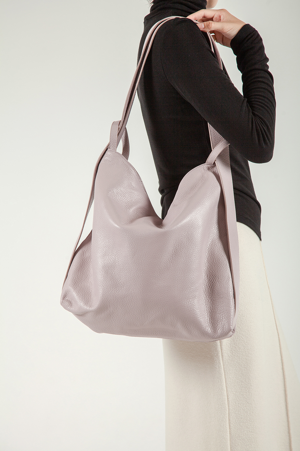 Doppia 極簡兩用中型方包 淺紫