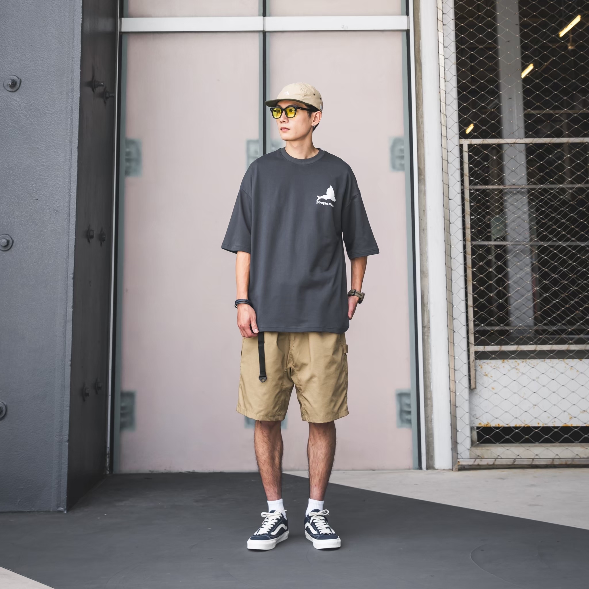 SBG 抗撕裂多剪裁工裝格紋速乾布料工裝短褲 004