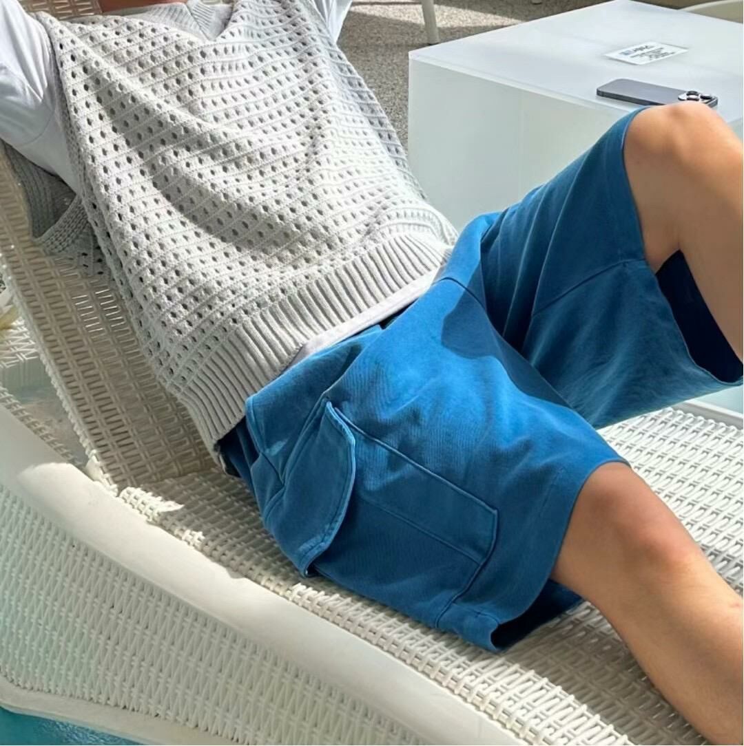 淨色棉質工裝短褲 P2952