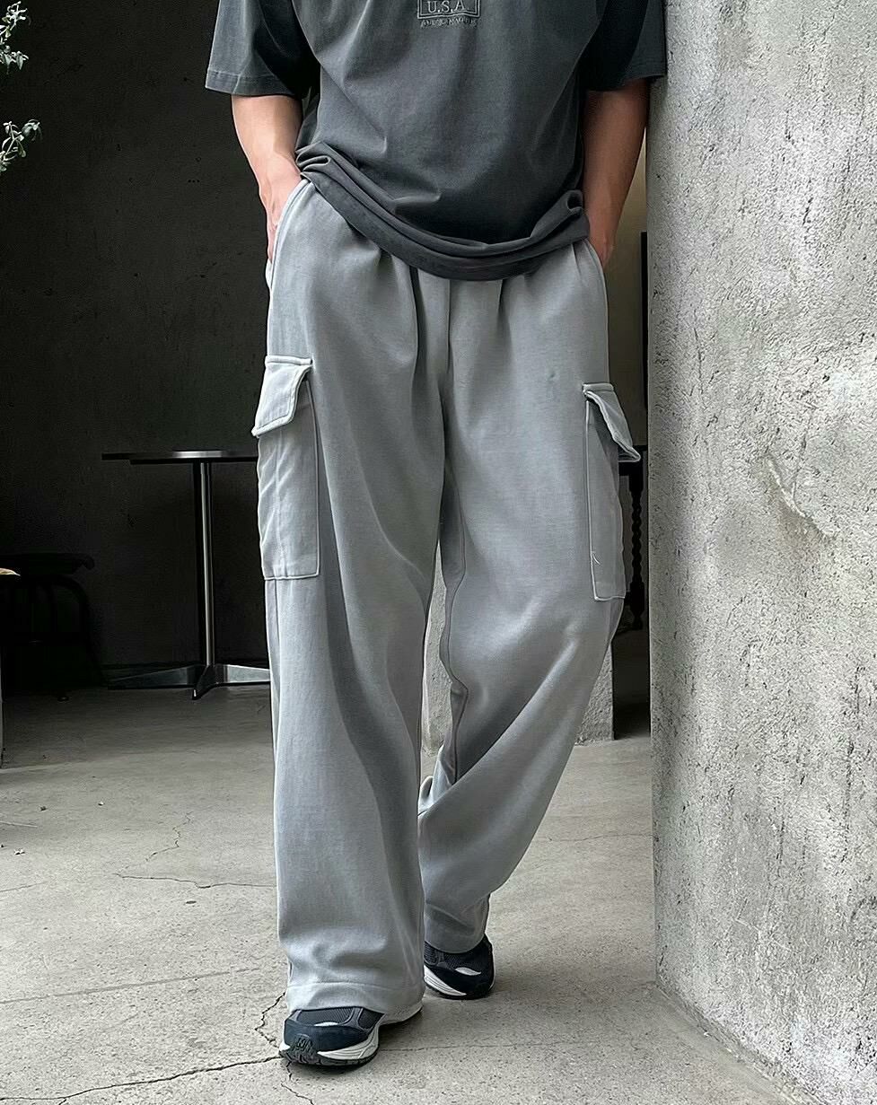 洗水棉質工裝鬆身褲 P2951