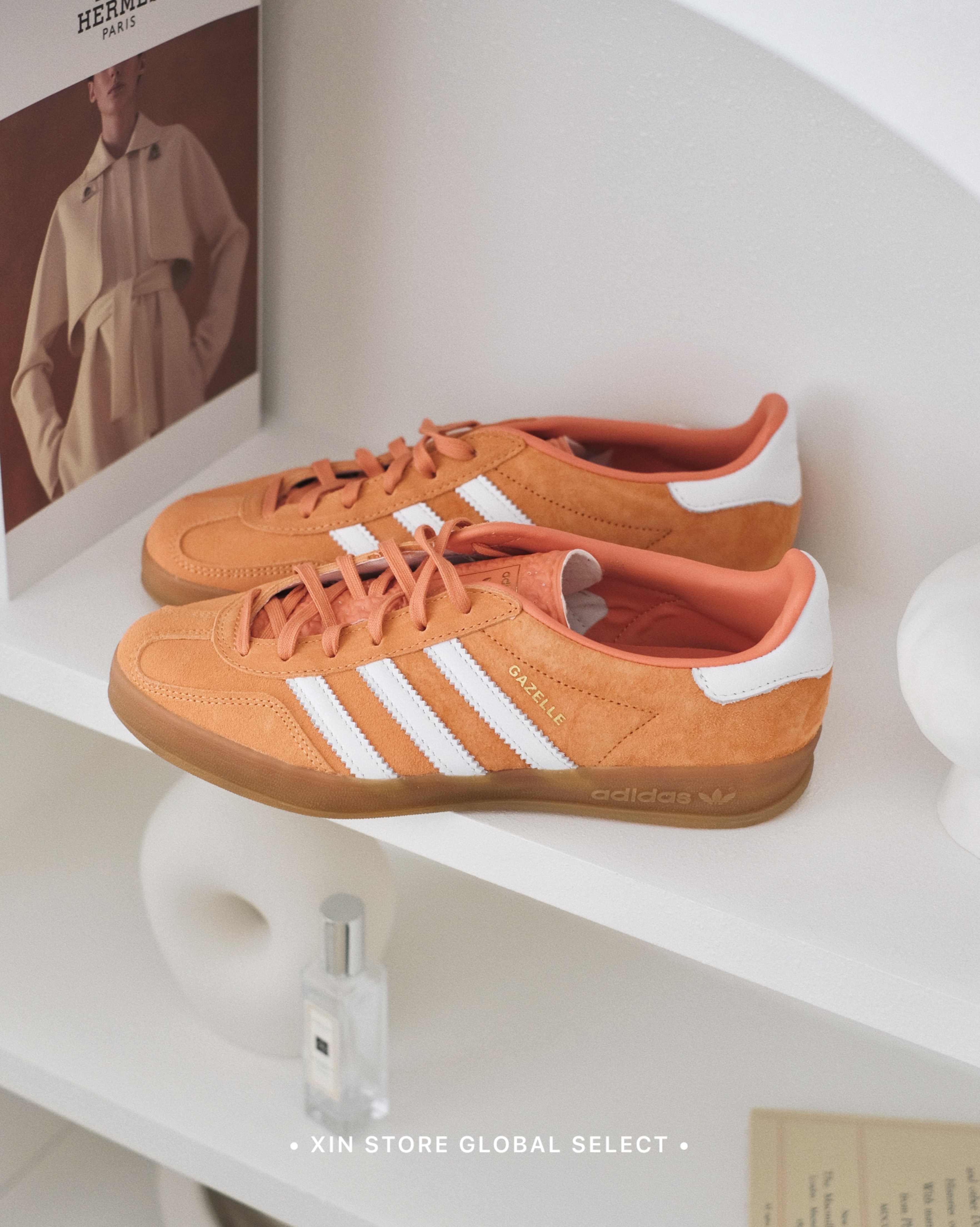 【現貨】Adidas Originals Gazelle Indoor 焦糖底 麂皮 日落橘
