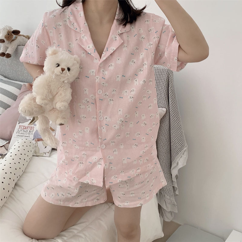 《4683》韓版可愛狗狗兩件套睡衣