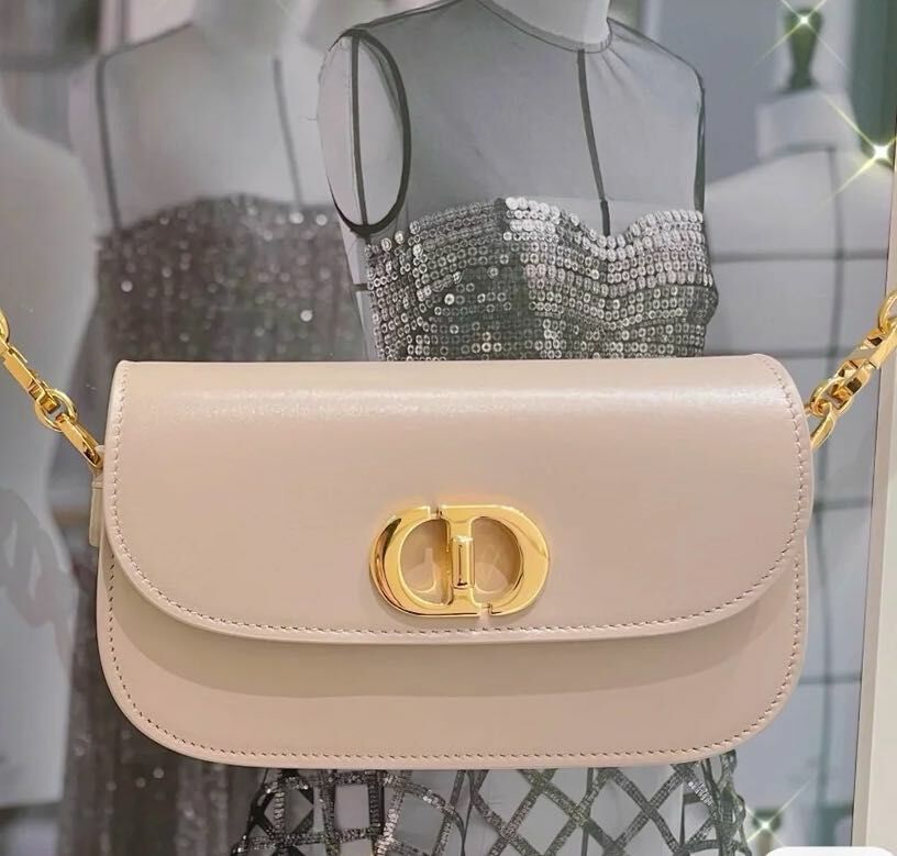 dior 杏灰色鏈條包-M